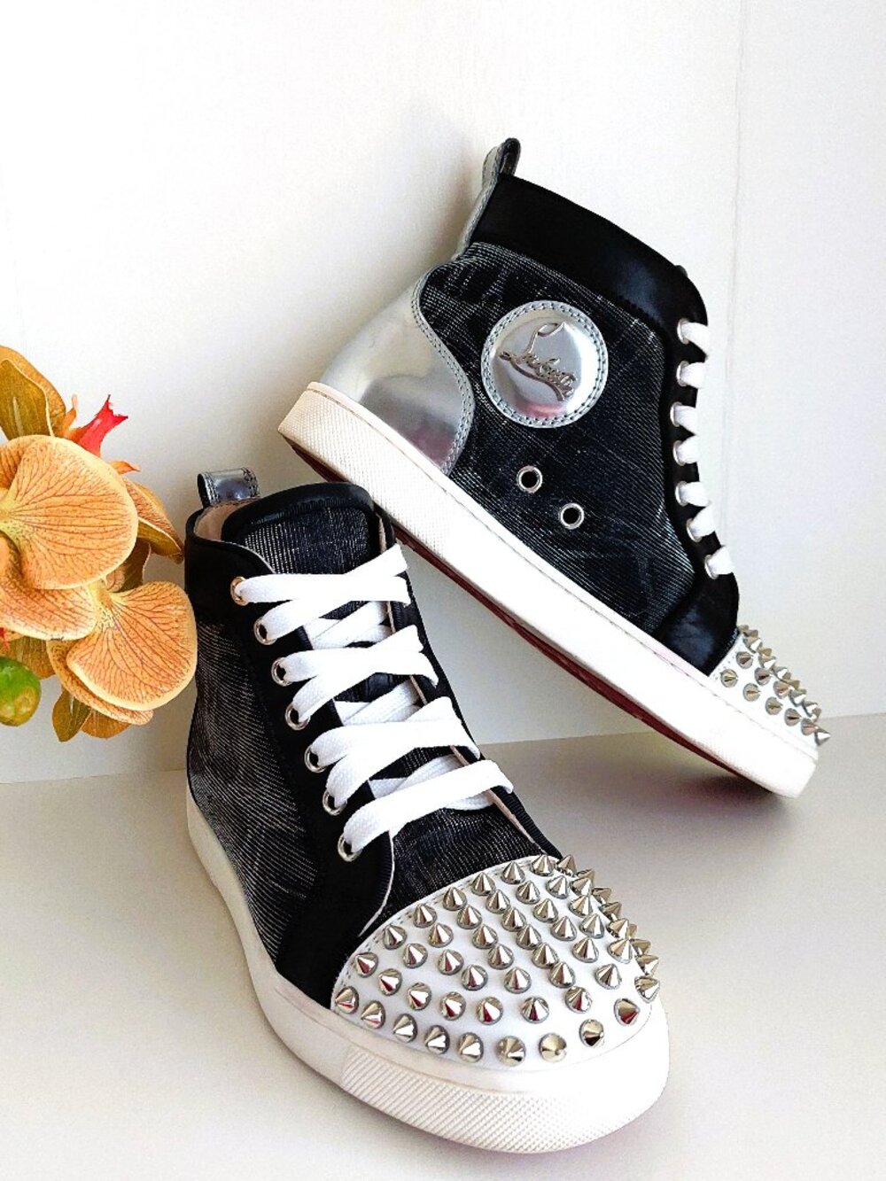 Louboutin Studded Sneakers Louis Spikes